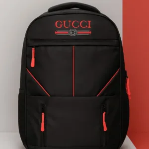 Multi-Functional Travel Backpack | Business Daypack with Laptop Compartment | Black & Red